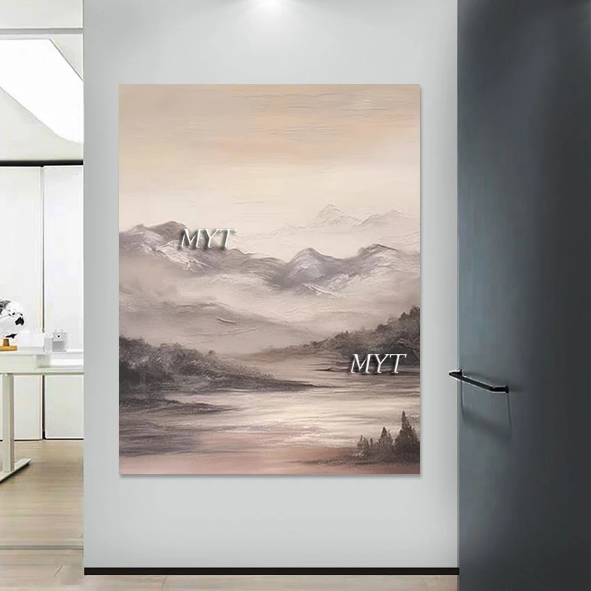 3d-картинка, красивые пейзажи, современная текстурированная настенная живопись, декоративная живопись, Бескаркасная гора, абстрактный рисунок на холсте от руки