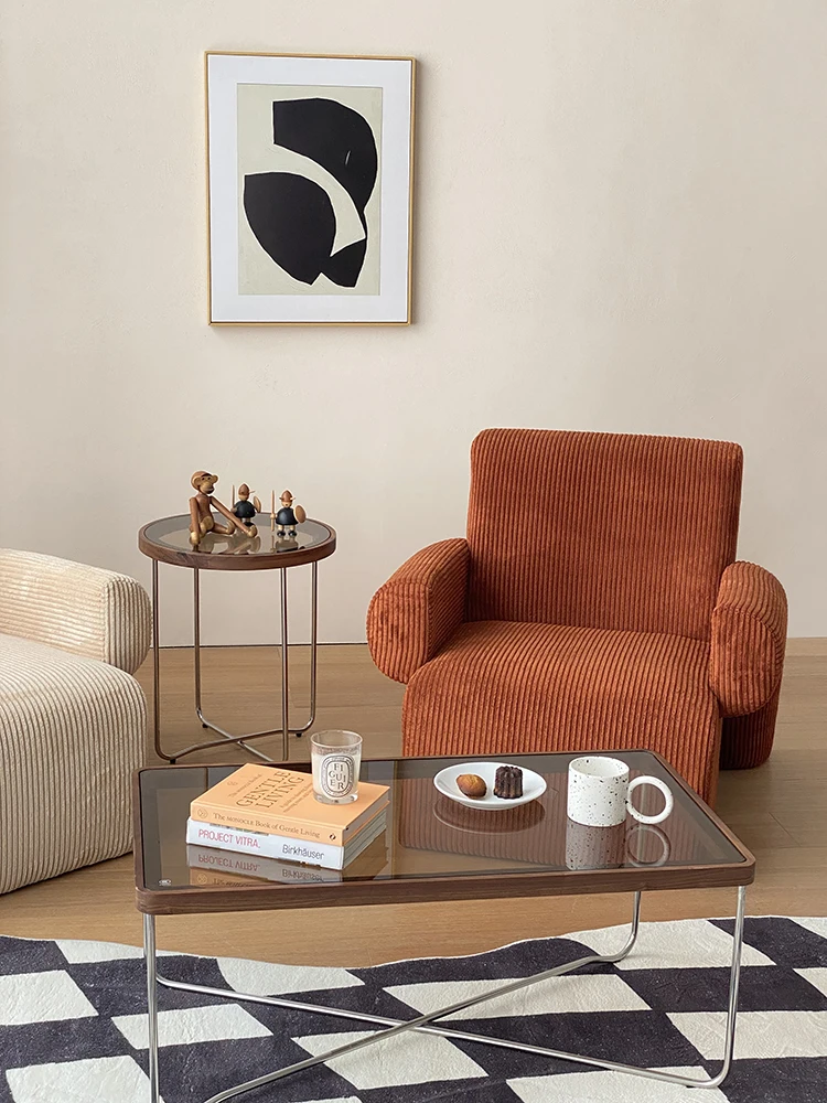 Винтажный тканевый диван-кресло, повседневный стул для одного человека в гостиной, итальянская легкая роскошь