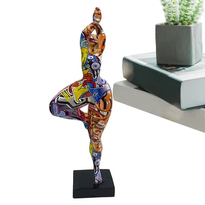Креативная женская Статуя абстрактного Искусства из смолы, Домашняя Статуя Йога в гостиной, Аксессуары для украшения дома, коллекция офисных настольных компьютеров