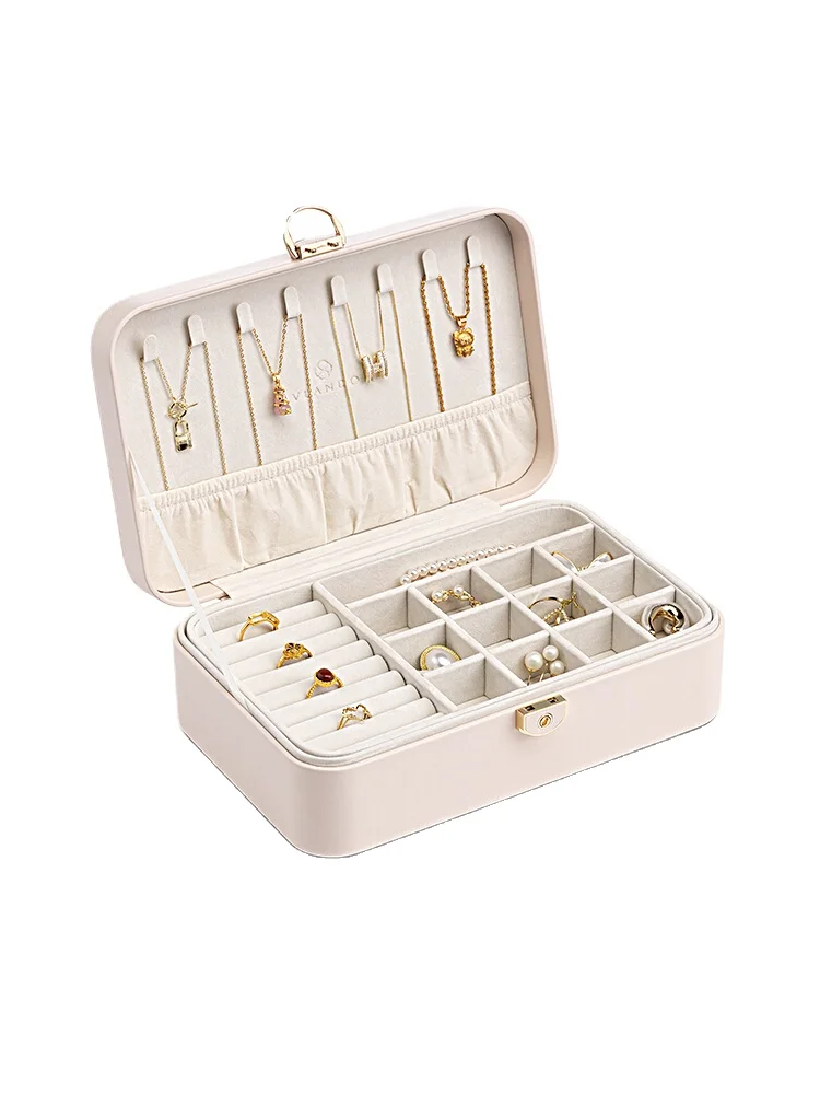 Шкатулка для ювелирных изделий XL с замком из Антиокислительного Золота, Коробка для хранения ожерелья-гвоздика для ушей