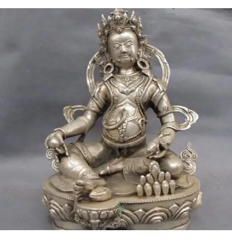украшение медь серебро заводские розетки Храм китайского буддизма Белая Медь Серебро Желтая Статуя Бога богатства Джамбалы