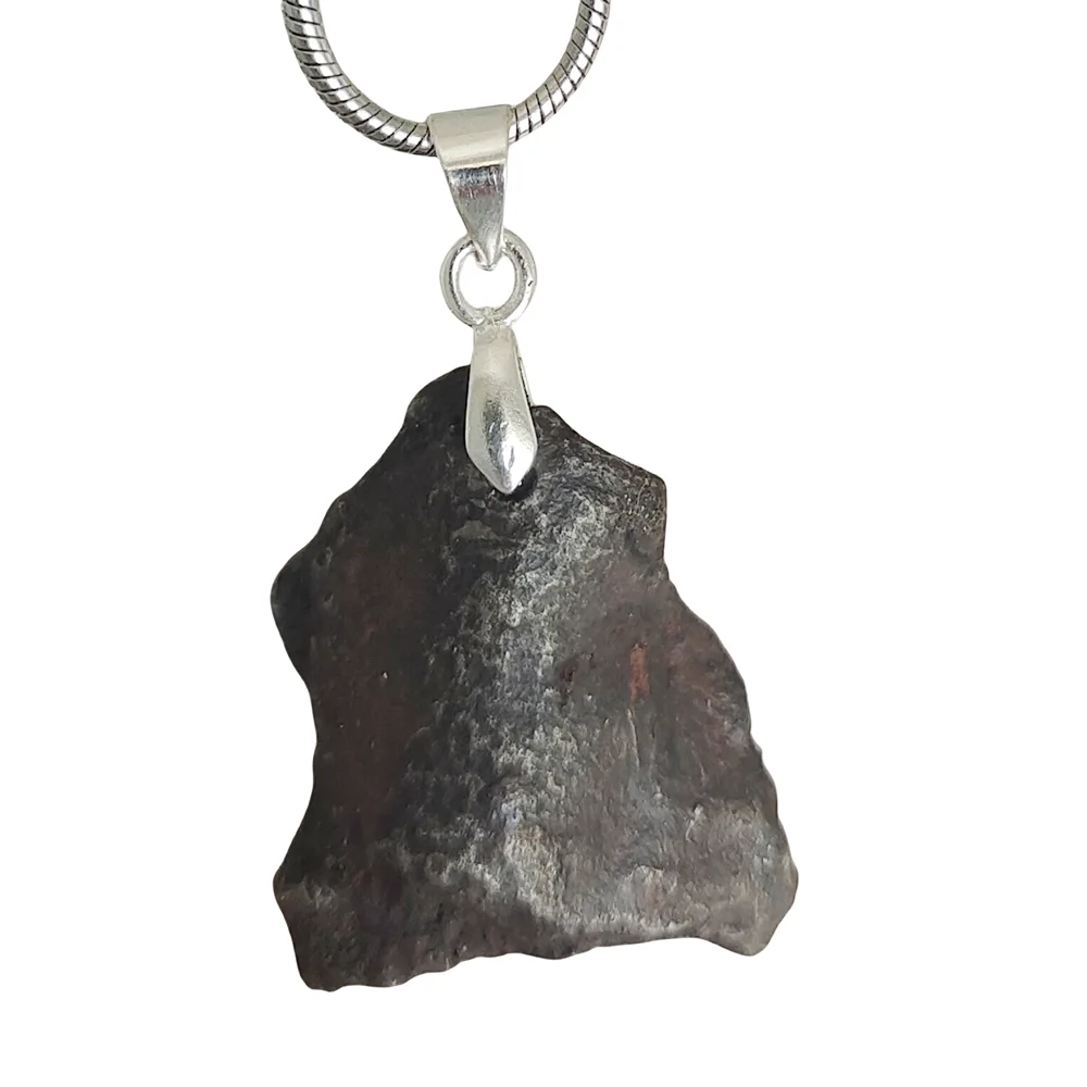 Кулон с железным метеоритом Камиллы, коллекция образцов натурального железного метеорита Гебель Камил - CD114