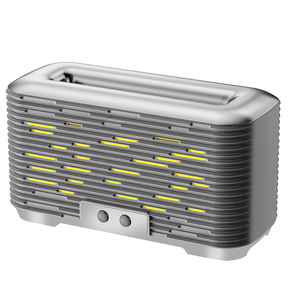Увлажнитель Воздуха 350 Мл Ультразвуковой USB Эфирное Масло 3D Лампа Туман Огонь Пламя Увлажнитель Воздуха Диффузор Серебристо-Серый