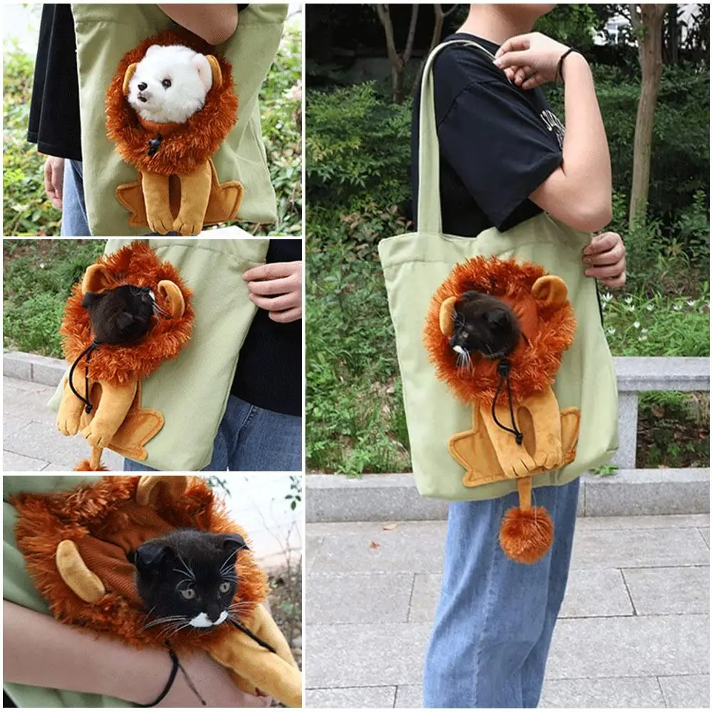 Милая сумка для домашних животных Go Out, портативные сумки через плечо в форме льва, Кошачья упаковка, рюкзак для домашних животных, сумка для щенков
