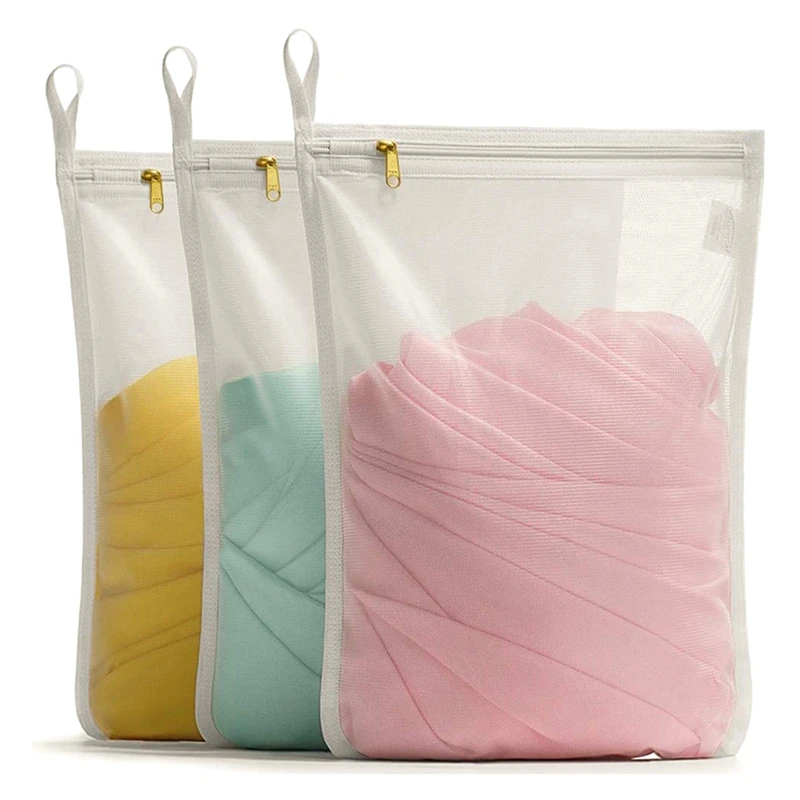 Сетчатый мешок для белья для деликатесов Сетчатый мешок для стирки Дорожная сумка для хранения одежды Сумки для стирки одежды с застежкой-молнией YKK