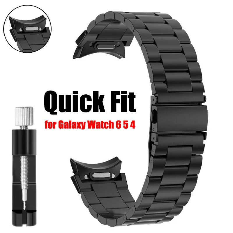 Без Зазоров Быстросъемный Ремешок из нержавеющей Стали для Samsung Galaxy Watch 6 Classic 47 мм 43 мм 40 мм 44 мм Ремешок для Часов 5Pro 45 мм Браслет