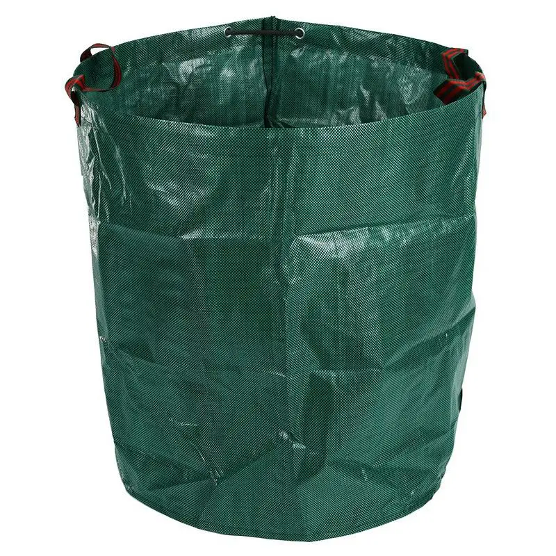 Горячий садовый мешок для мусора объемом 270 л Большой прочный водонепроницаемый Сверхпрочный Многоразовый Складной мешок для мусора и травы