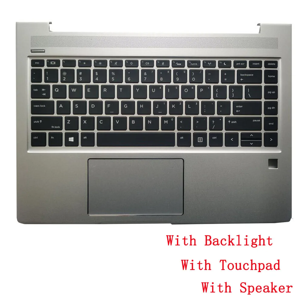 Новая Клавиатура для Ноутбука HP Probook 440 G6 445 G6 440 G7 445 G7 с Подставкой Для рук, Верхней Крышкой С Подсветкой, Сенсорной Панелью и Динамиком