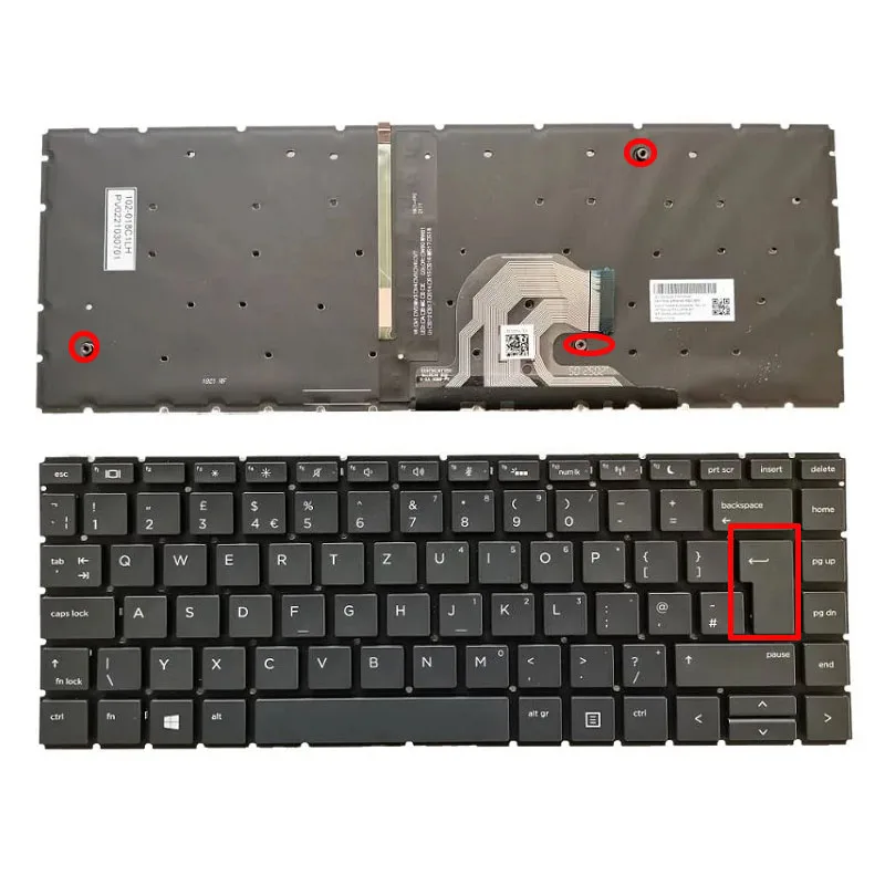 Клавиатура для ноутбука с подсветкой в Великобритании для HP Probook 440 G6 445 G6 440 G7 445 G7