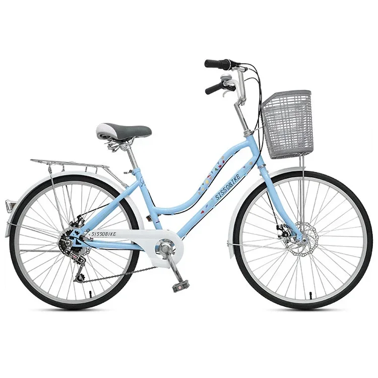 2023 Модный Городской велосипед Женский 24-дюймовый 6-скоростной городской велосипед для женщин