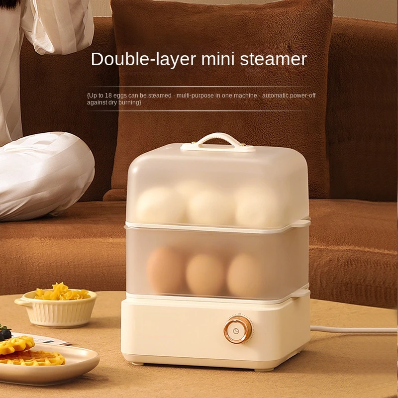 Электрическая пароварка для яиц 220 В, 2 слоя, Автоматическая пароварка для приготовления пищи, домашний Многофункциональный яичный котел для завтрака