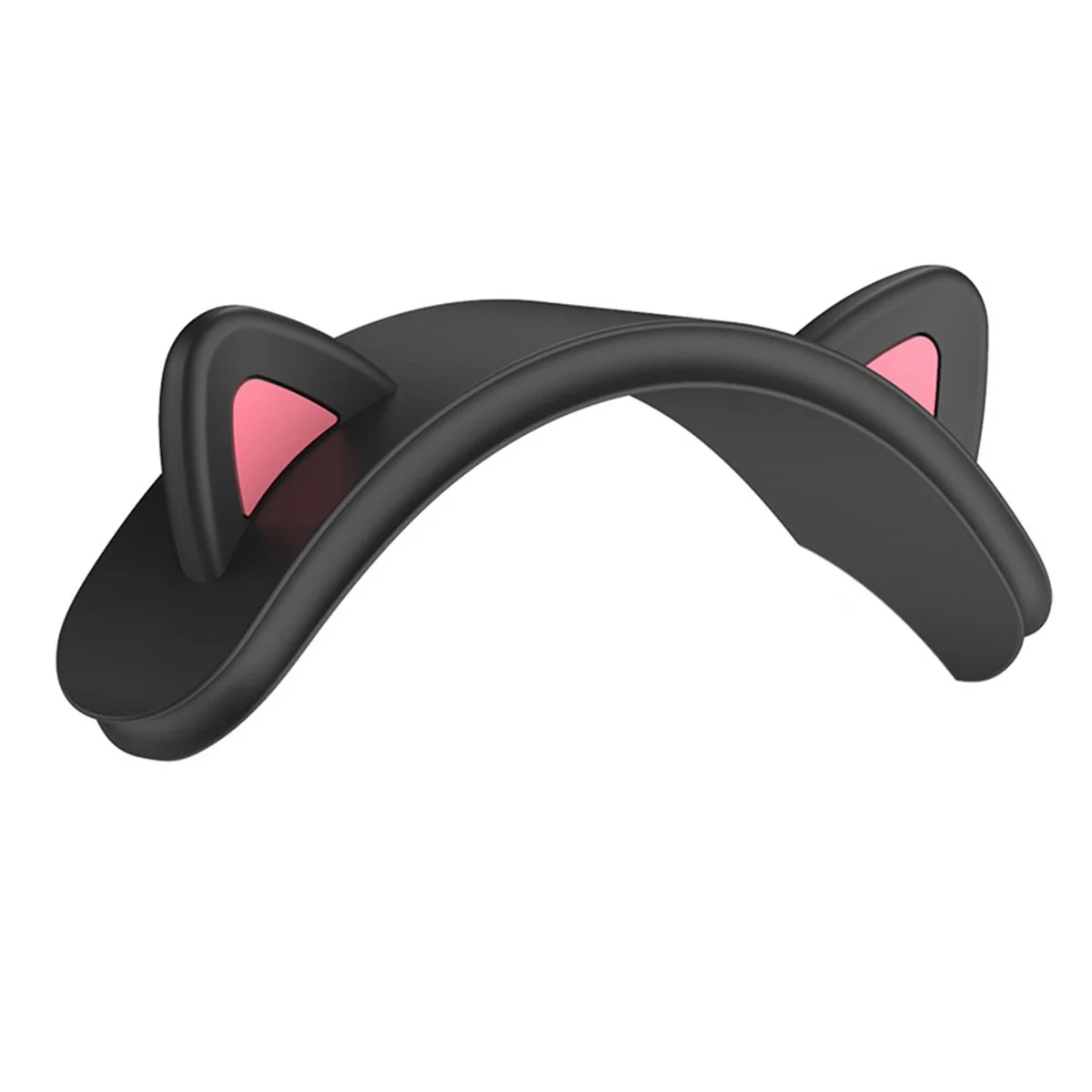 Для Apple Airpods Max Многофункциональная беспроводная Bluetooth-гарнитура перекладина Кошачьи ушки Силиконовый Защитный чехол, черный