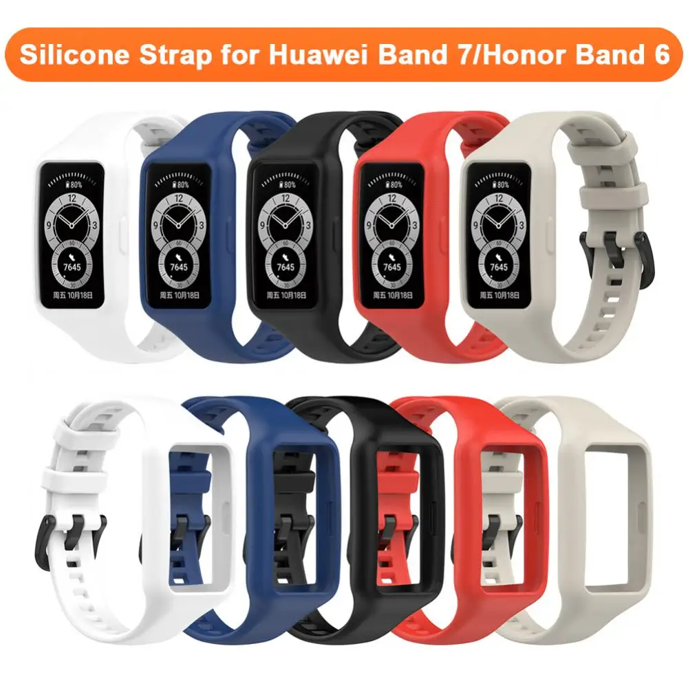 Для Huawei Band 7/Honor Band 6 Силиконовый ремешок для смарт-часов, сменный браслет для Huawei Band 7/Honor Band 6
