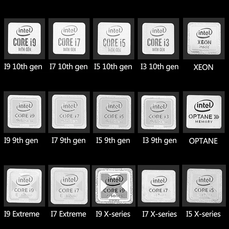 Металлическая наклейка с процессором Intel Core I9 I7 I5 I3 10-го поколения для ноутбука, Наклейка с логотипом Дома, школы, офиса
