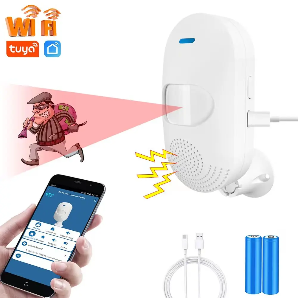 Tuya Smart Home Security Protection WiFi PIR инфракрасный Детектор движения Датчик сигнализации Поддержка приложения Smart Life Alexa