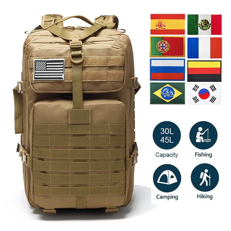 30Л / 50Л Походная сумка для альпинизма Спортивная Походная сумка для рыбалки, охоты, Походные военные рюкзаки для пеших прогулок, Тактический рюкзак