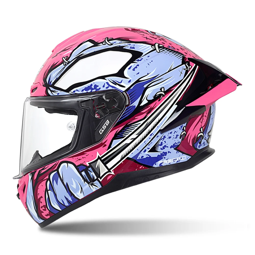 Защита головы Pink Ranger от падения, Износостойкое снаряжение для мотокросса, Полнолицевой гоночный шлем Kask, дышащий мотоциклетный шлем-хвостовик