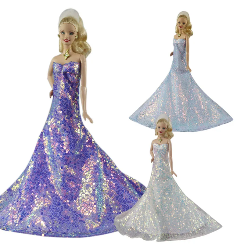 Модная одежда с блестками для куклы Барби, платье принцессы, аксессуары для кукол 1/6, вечернее платье для Барби, Наряды, игрушки