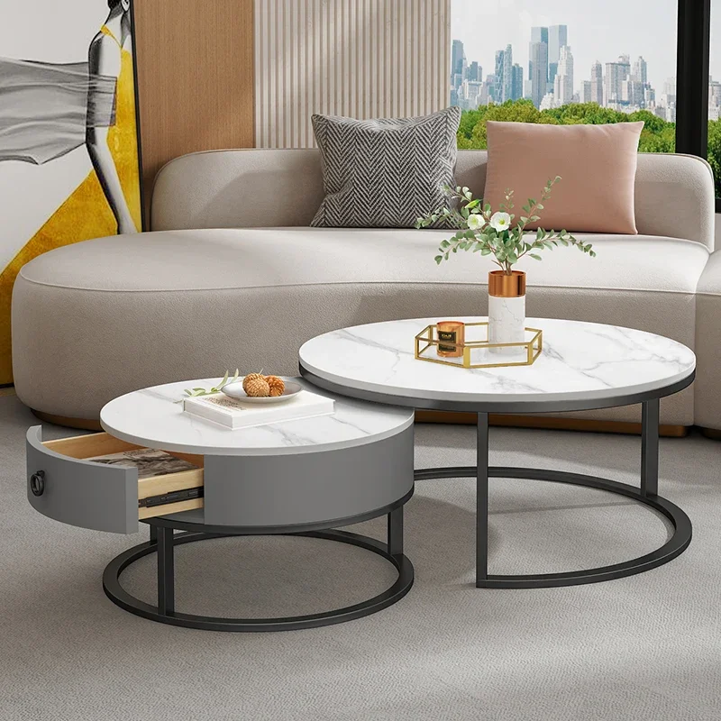 Журнальные столики с круглым центром, современные напольные Передвижные Металлические журнальные столики для гостиной, мебель для дома Nordic Luxury Tavolino Da Salotto