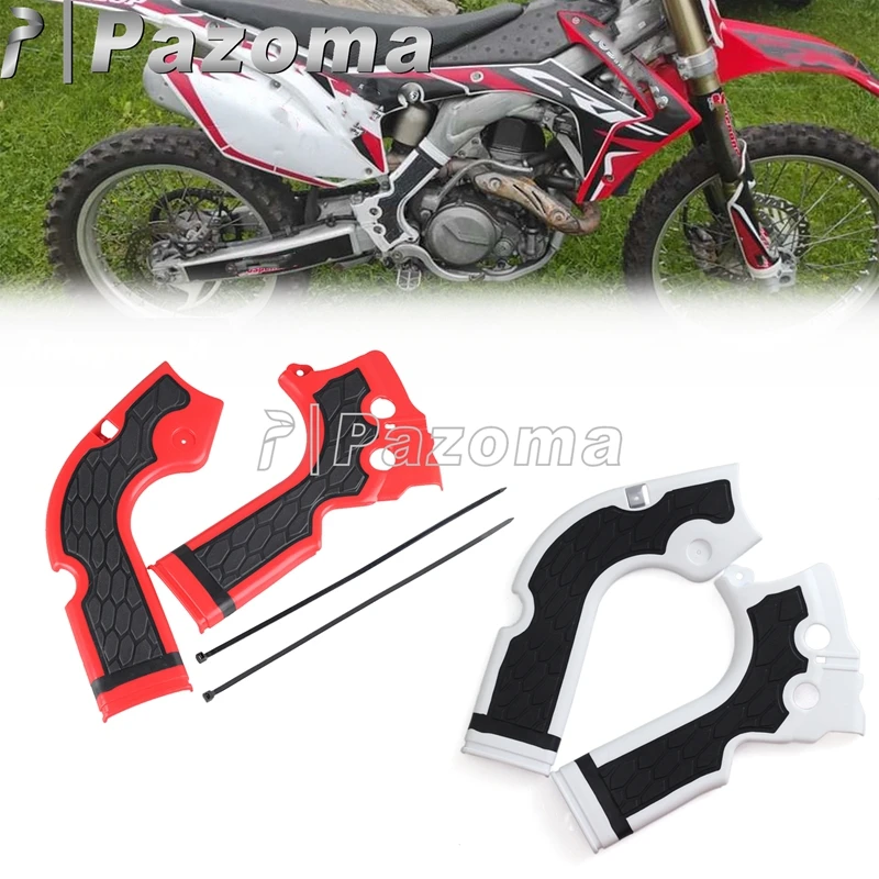 Белый Красный Протектор Рамы Для Мотокросса Enduro Off Road Dirt Bike Защита Рамы Для Honda CRF 250 R 450 R 2013-2016