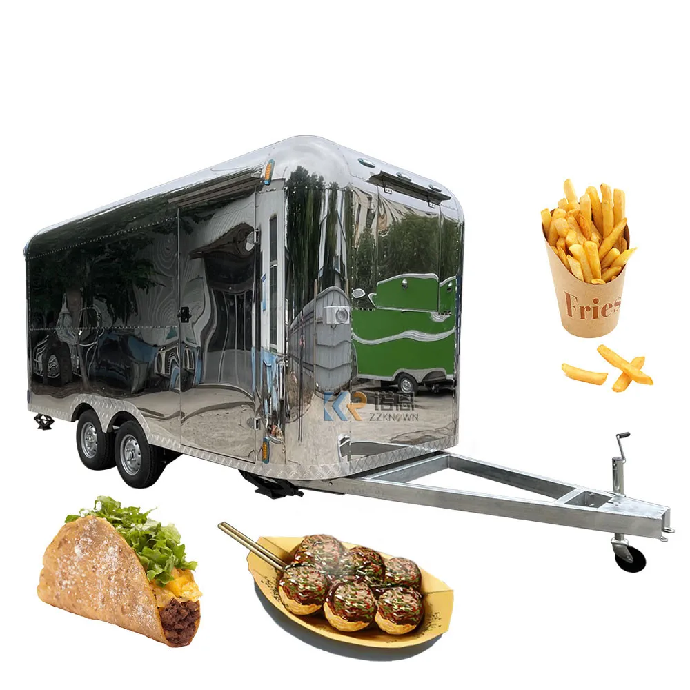 Полностью оборудованная передвижная кухня Food Truck Самый продаваемый прицеп для перевозки продуктов питания Мобильный концессионный грузовик быстрого питания