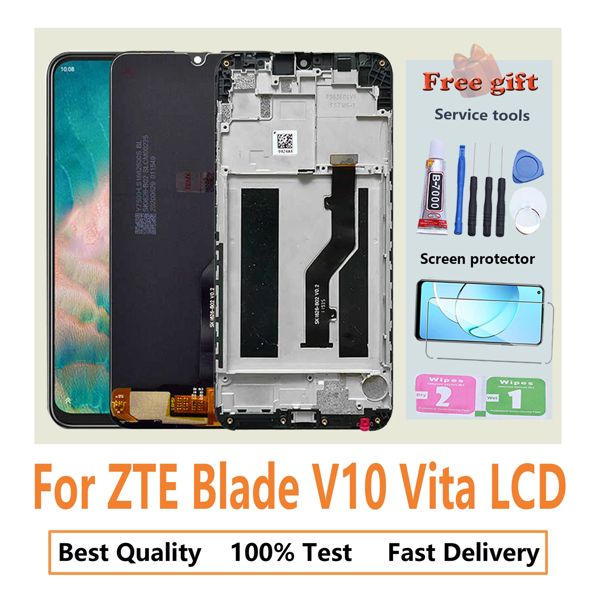 Оригинал для ZTE Blade V10 Vita ЖК-дисплей с сенсорным экраном в рамке, дигитайзер в сборе, ремонт, замена запчастей Pantalla