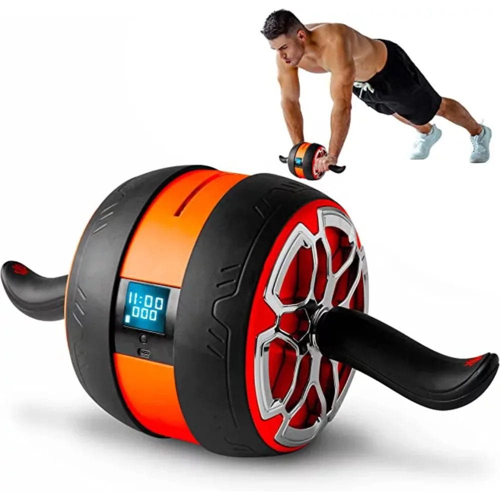 Digital Ab Roller Wheel - сверхширокое Ab колесо с ковриком для пилатеса, для тренировки мышц брюшной полости и сердечника с программой упражнений
