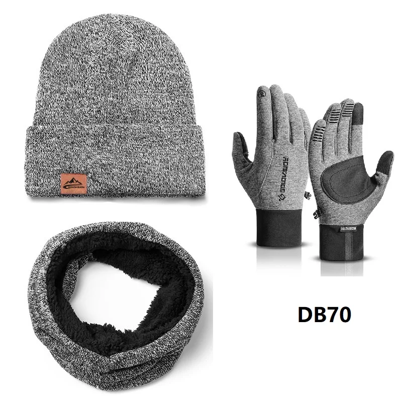 Мужские и женские зимние шапки-бини, шарф и перчатки, комплект для холодной погоды, теплая кепка с черепом, теплые перчатки для шеи на флисовой подкладке, рождественские подарки