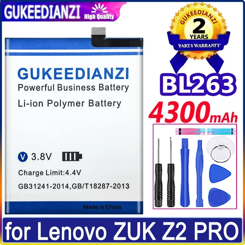 Аккумулятор GUKEEDIANZI 4300mAh BL263 подходит для Lenovo ZUK Z2 Pro ZUK K80M, аккумулятор K920 BL 263 BL-263