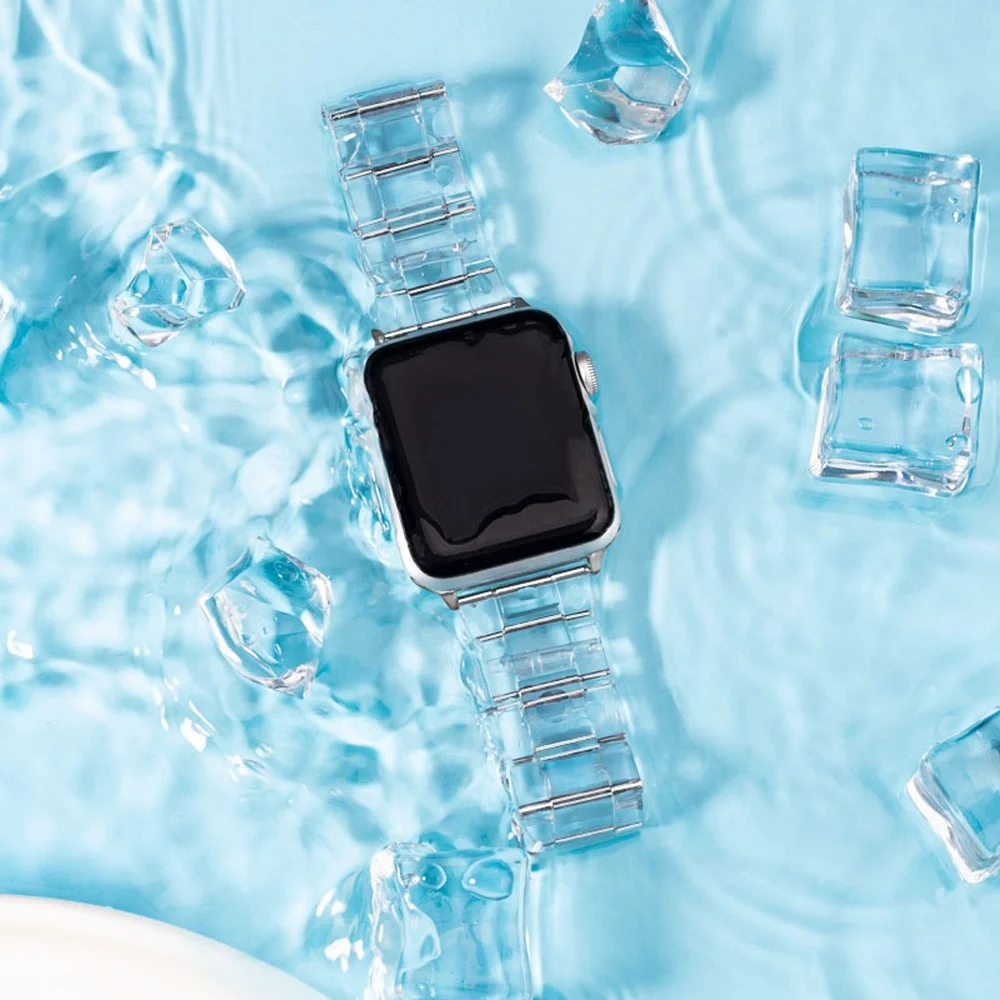 Прозрачный браслет-звено для apple watch band 44 мм ultra 49 мм 41 мм 45 мм 40 мм 42/38 мм glacier ремешок iwatch series 8 7 6 5 4 3 SE