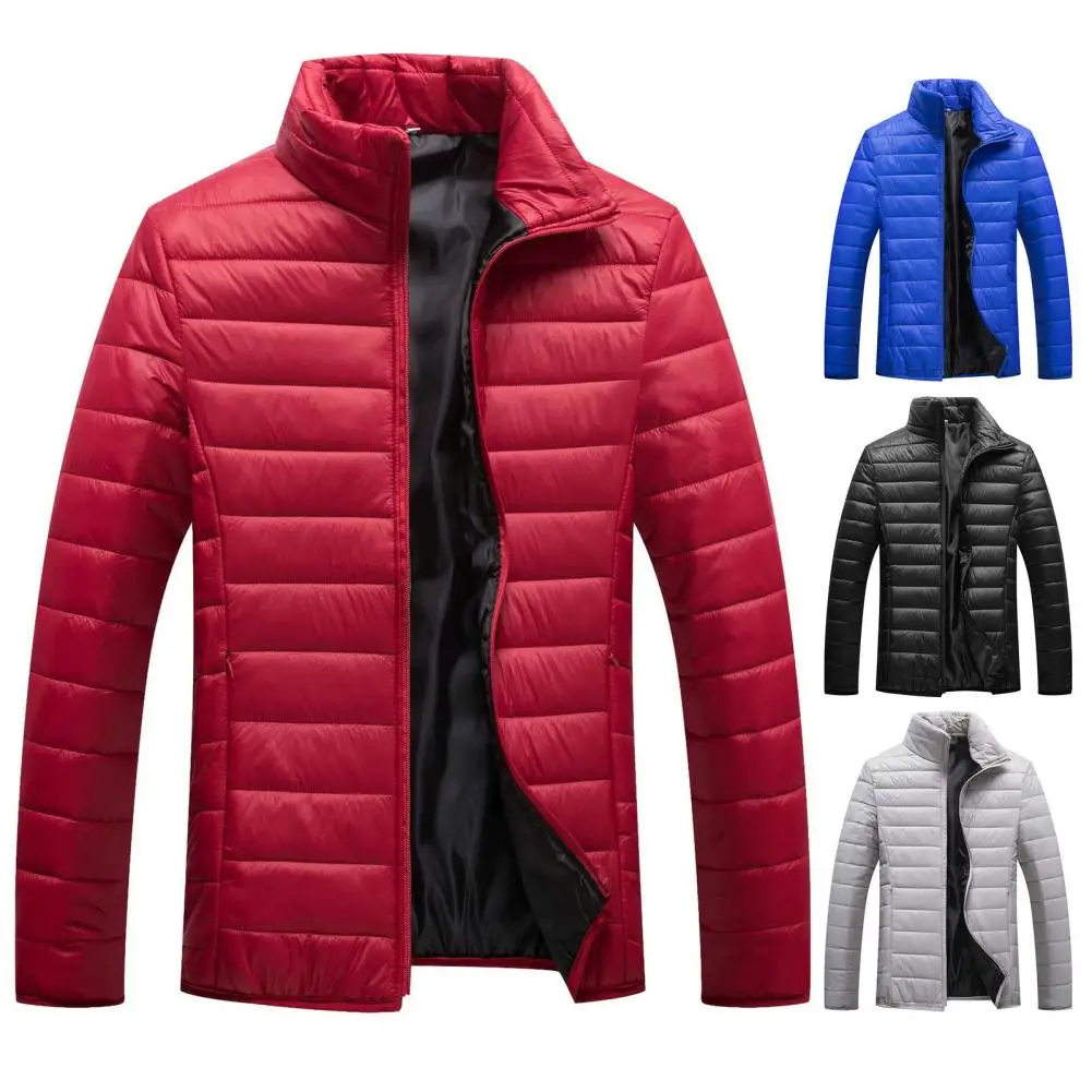 Хлопковое пальто с длинным рукавом, мужское зимнее хлопковое пальто с воротником-стойкой, утолщенной подкладкой, теплое, ветрозащитное, с мягким длинным рукавом для холода