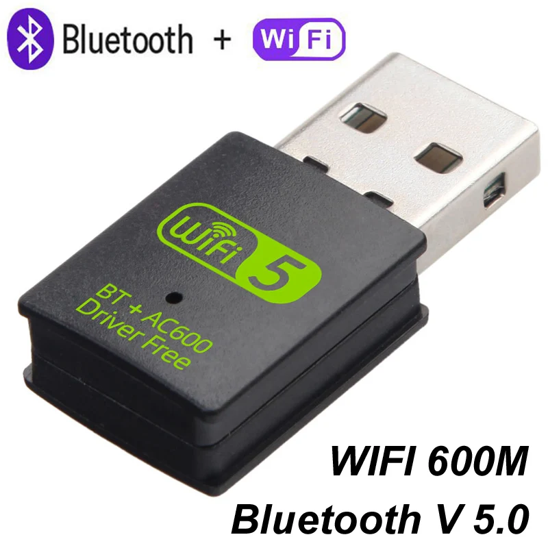 2в1 600 Мбит/с USB WiFi Lan + USB Bluetooth 5,0 Двухдиапазонный 2,4 G и 5 ГГц Сетевой Ключ Беспроводной WLAN Приемник Для Портативных ПК динамик ea