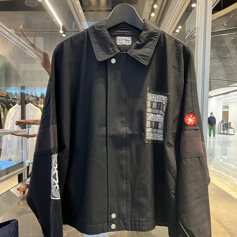 Куртка CAVEMPT, японская винтажная Рабочая одежда, аппликация с бахромой, Пастернак, Уличное Свободное Мужское Женское пальто на молнии