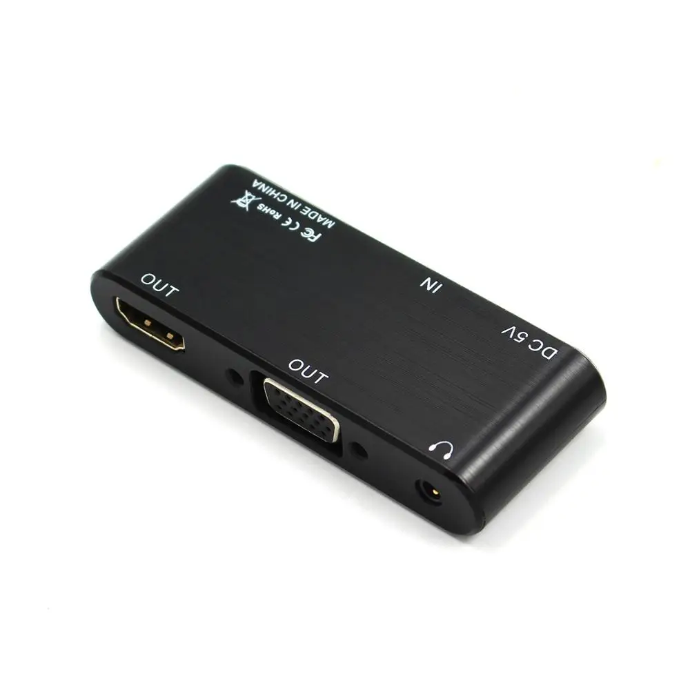Адаптер HDMI-VGA + HDMI + аудио конвертер с разъемом 3,5 мм Поддержка 1080p для приставок PS3 XBOX, DVD-компьютера