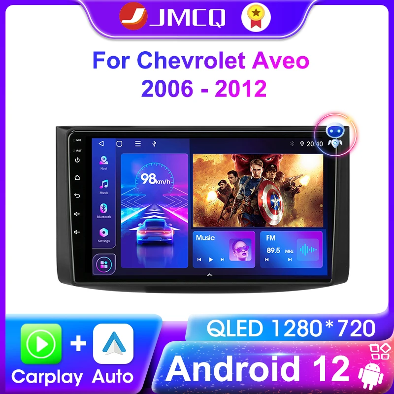 JMCQ Android 12 Для Chevrolet Aveo 2006-2012 Автомобильный Радиоприемник Автомобильный Мультимедийный Плеер CarPlay GPS 2 Din Навигация Стерео Головное устройство