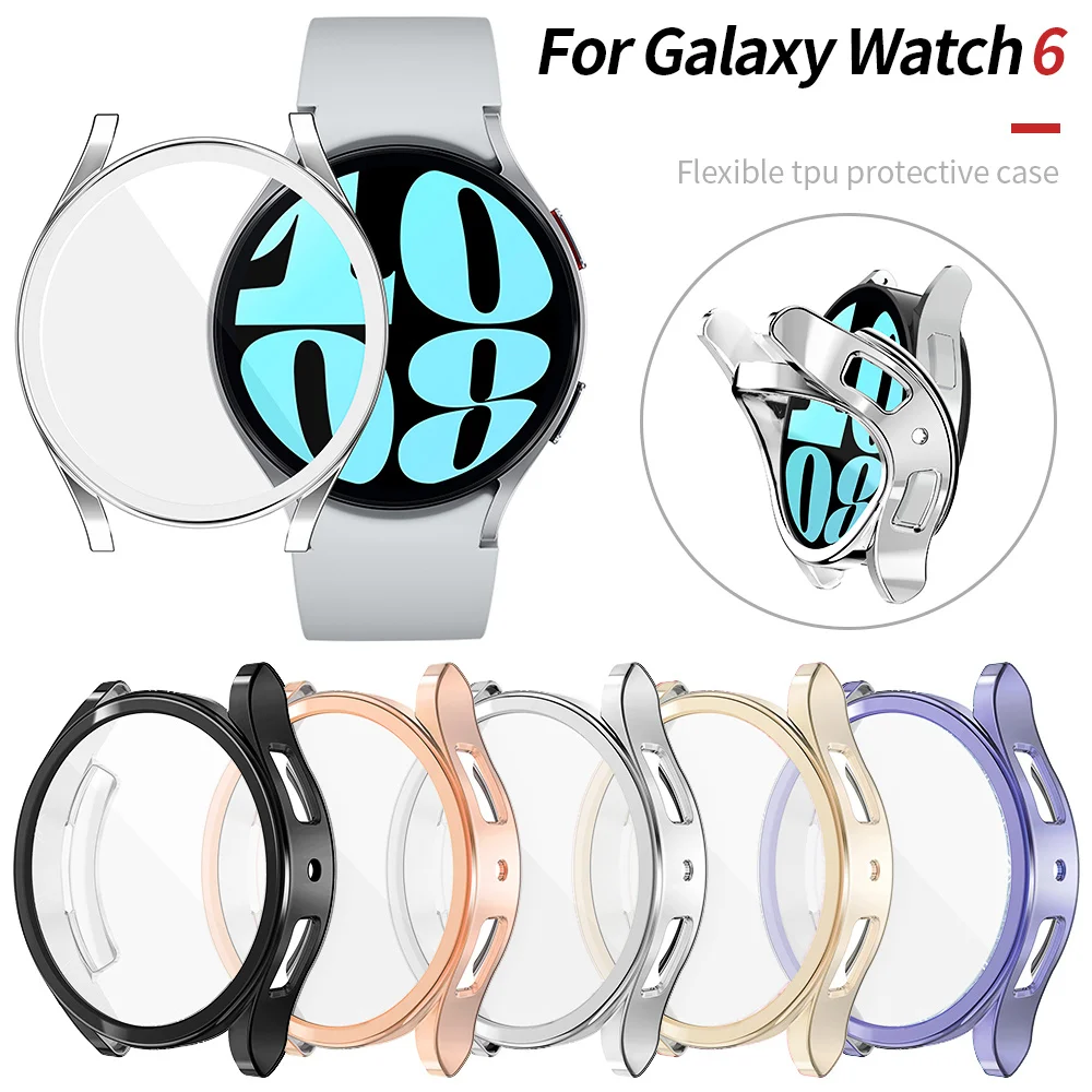 Мягкий чехол для Samsung Galaxy Watch 6 5 4 40 мм 44 мм Защитная оболочка экрана Tpu аксессуары для бампера