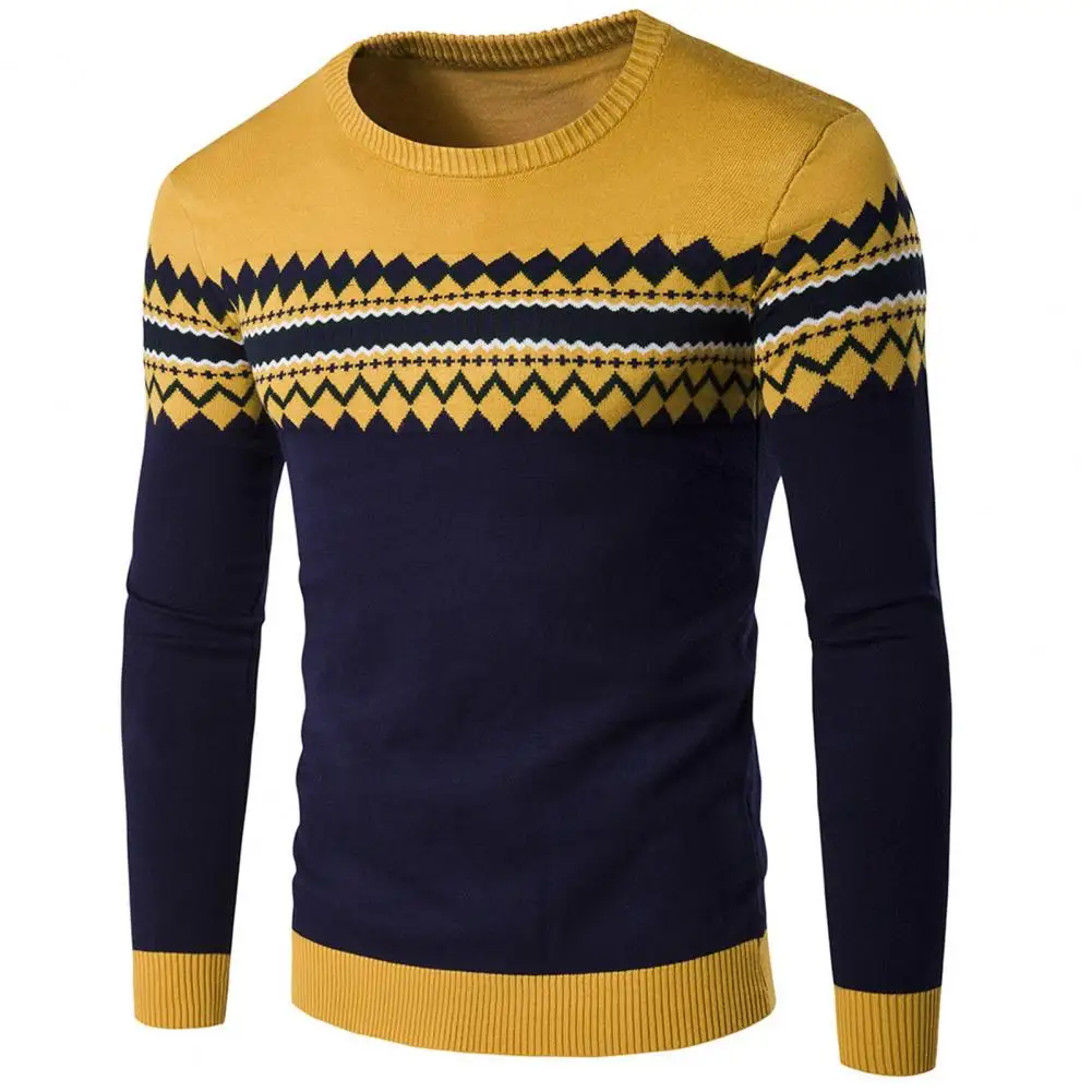 Мужской осенне-зимний пуловер, круглый вырез, длинный рукав, Классический цвет, Толстый Базовый пуловер, свитер, Верхняя зимняя одежда
