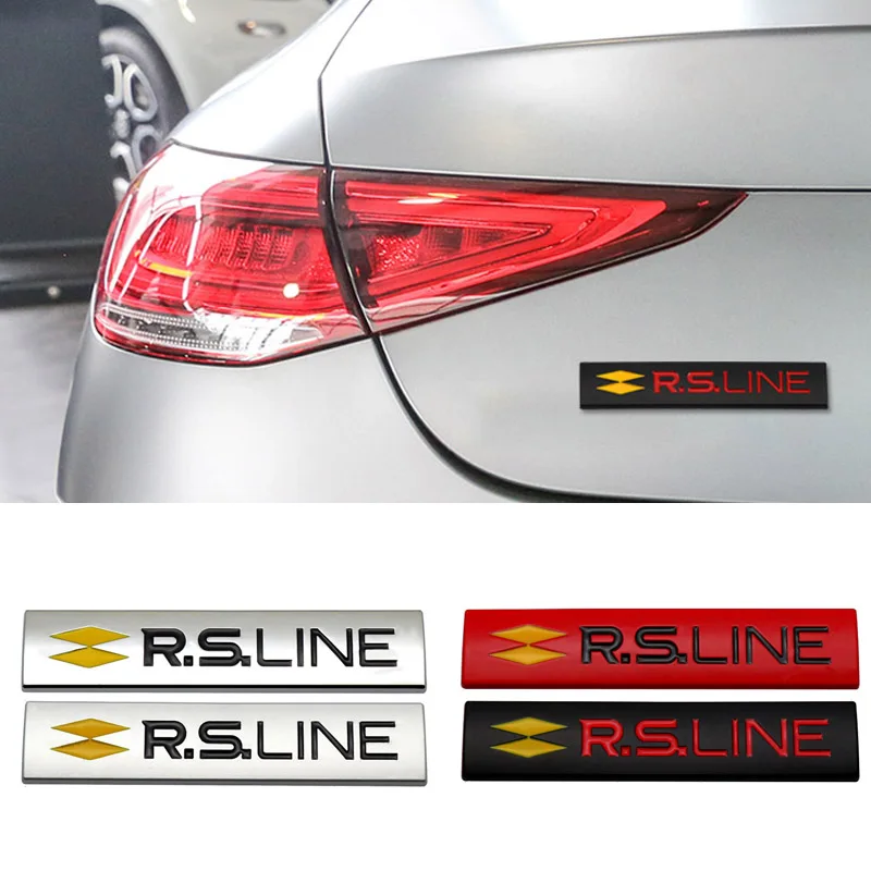 Металлический Логотип RS Line Наклейка с эмблемой заднего багажника автомобиля для Renault Captur Fluence Megane Laguna Duster Espace Наклейка на значок кузова автомобиля