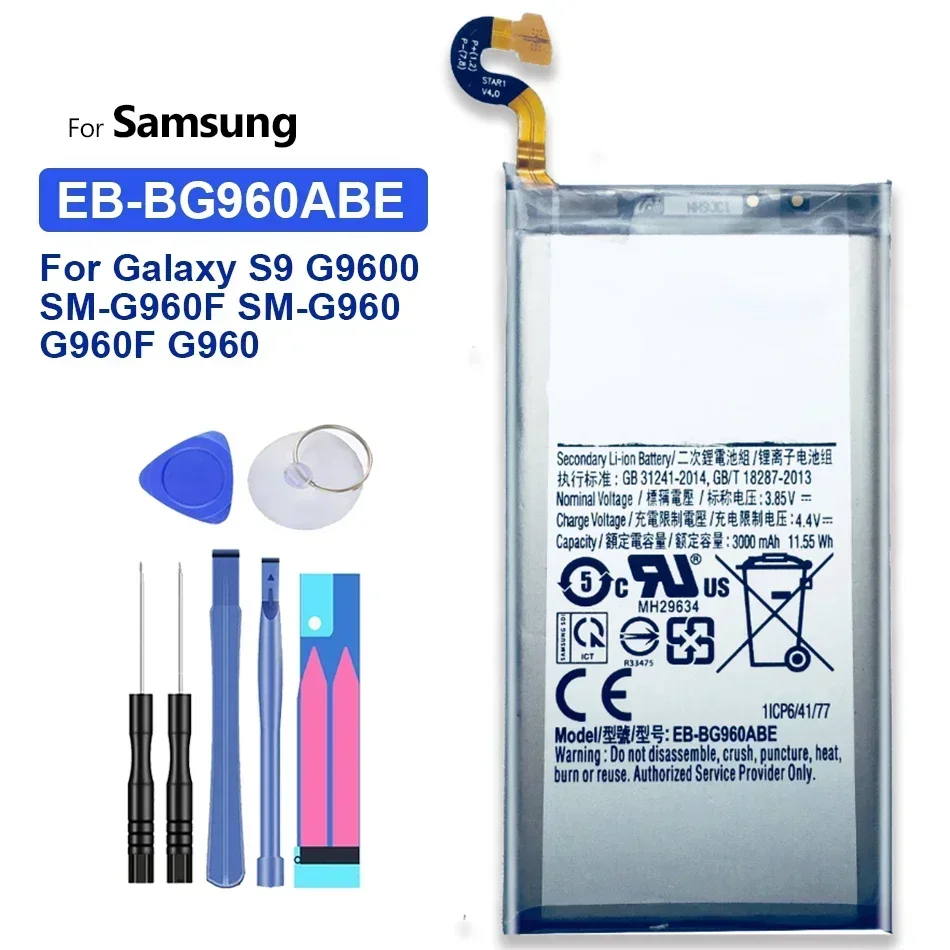 EB-BG960ABE 3000 мАч Аккумулятор Для Samsung GALAXY S9 G9600 G960F SM-G960 Замена Смартфона Bateria с Бесплатными инструментами