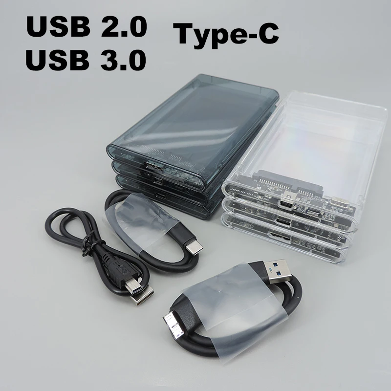 Внешний hd-кейс 2.5 SATA к USB 3.0 со скоростью 5 Гбит /с Прозрачный портативный внешний жесткий диск 2.5 hdd для ПК, коробка для жесткого диска SSD