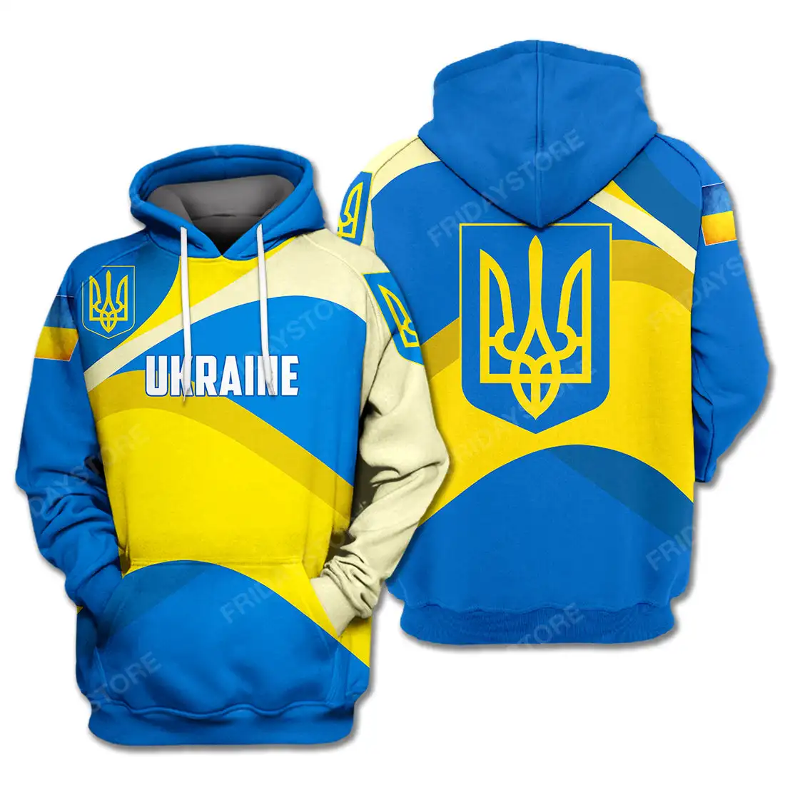 Украинская футболка, значок с флагом Украины, сине-желтая толстовка, украинская толстовка на молнии, мужская одежда