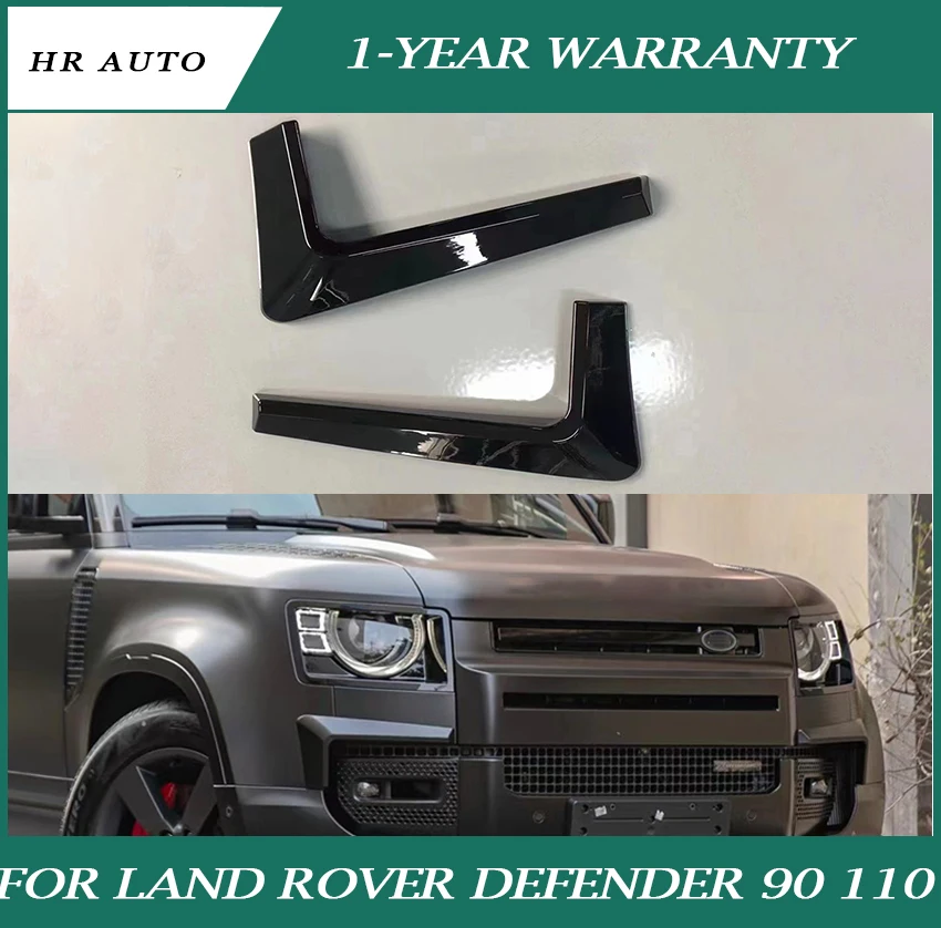 Подходит для Land Rover Defender 90 110 2020-2023 Высококачественная модификация воздушного ножа для передней части автомобиля Яркие Черные детали, поддающиеся модификации