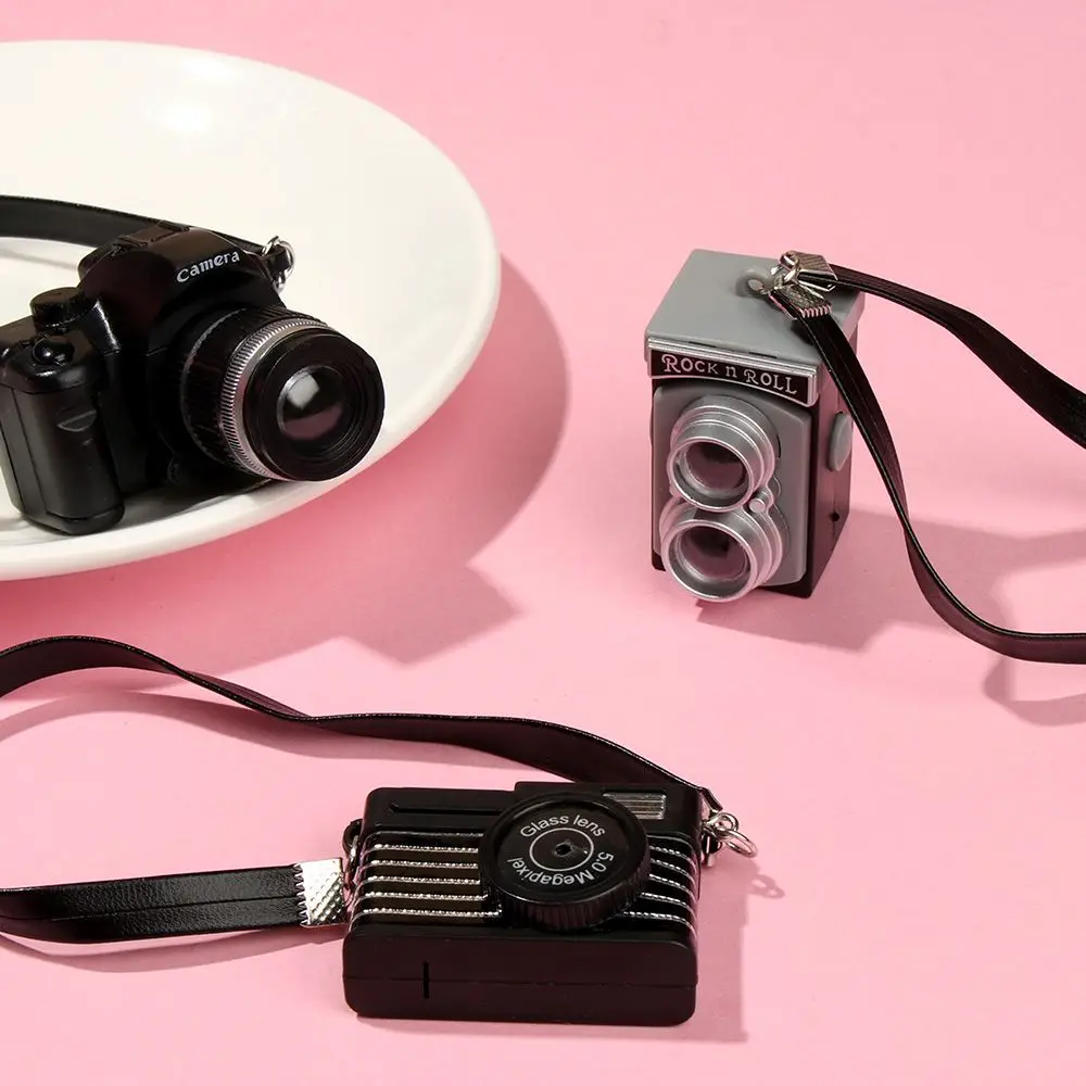 1 шт. Миниатюрная камера-игрушки с черным затвором и вспышкой, модель мини-зеркальной цифровой камеры, Детские игрушки, Подарочные аксессуары для кукольного домика