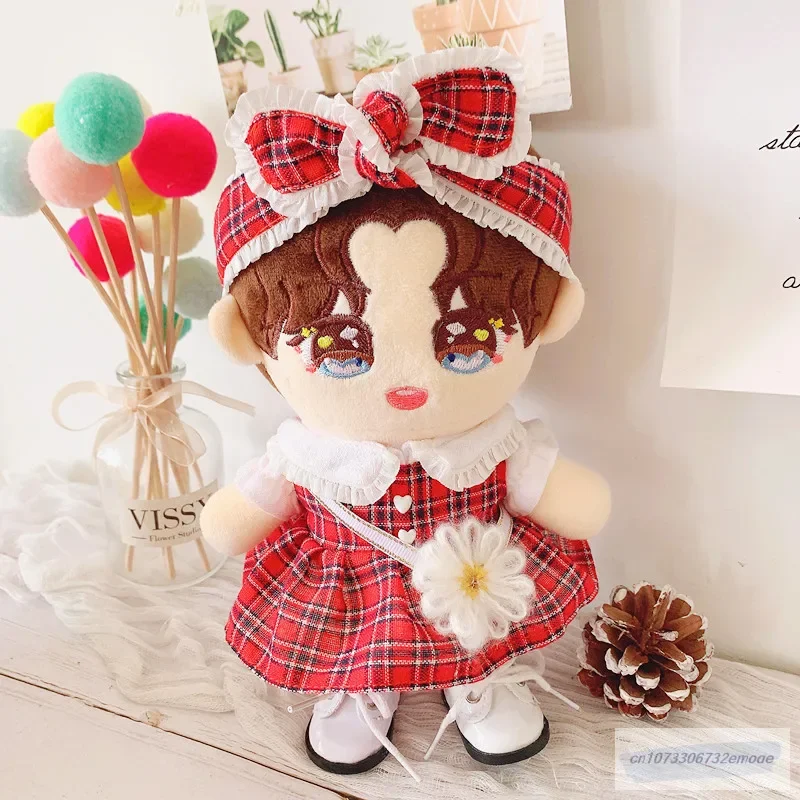 Кукольная одежда Платье для 20-сантиметровых кукол Idol Аксессуары Плюшевая кукольная одежда Головной убор юбка Игрушки сумка через плечо Корейские куклы Kpop EXO