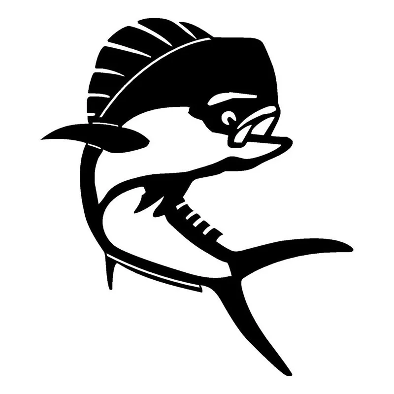 Дельфин Махи Махи Виниловая наклейка для рыбалки Автомобильные наклейки 14см * 12см