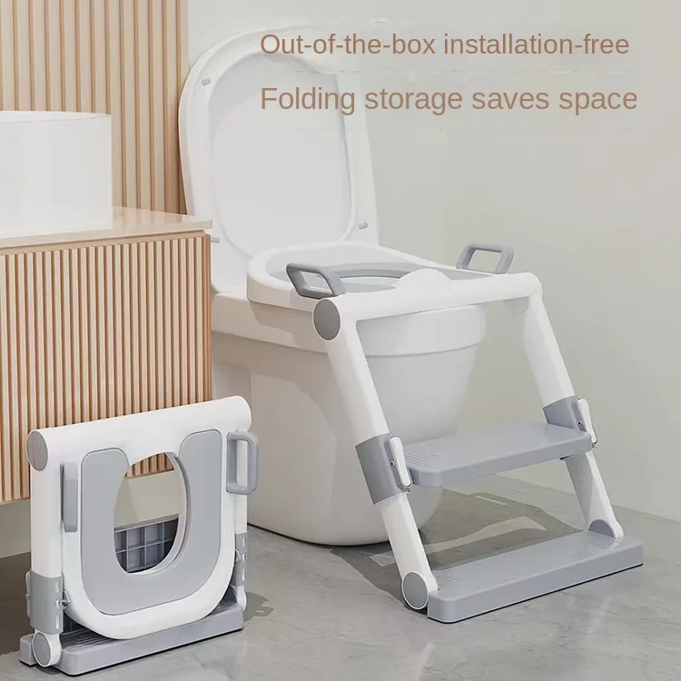 Модернизированная версия Без установки сиденья для унитаза Детская лестница для унитаза Складная лестница для детских туалетов