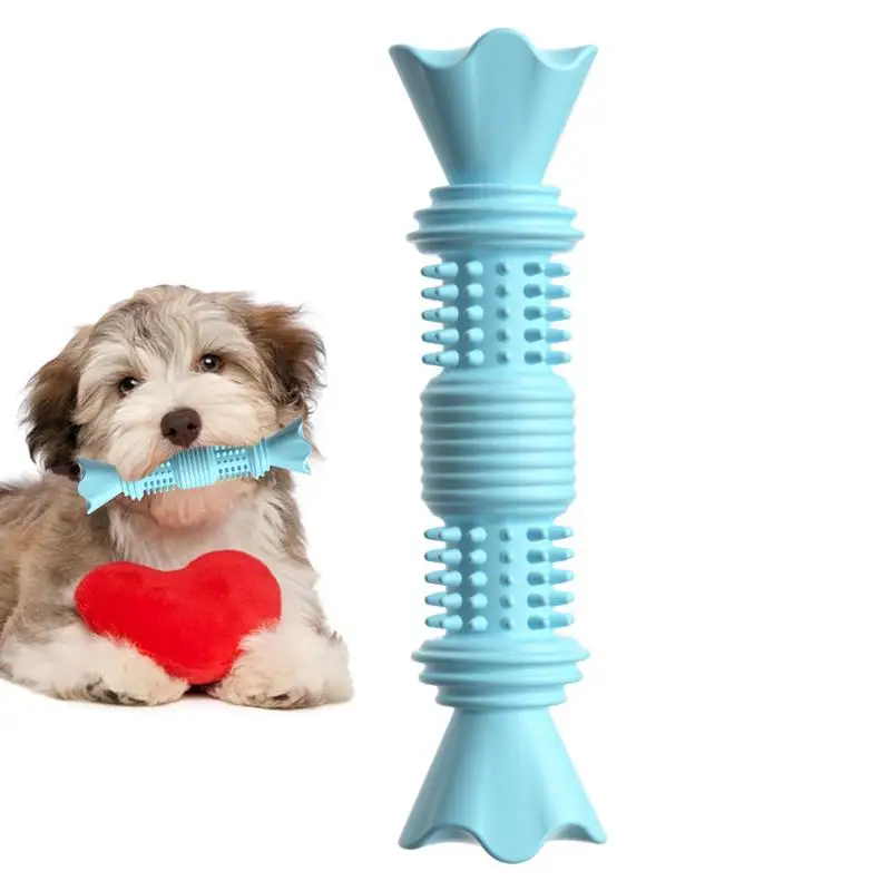 Жесткие игрушки для собак с жевательной резинкой, милая интерактивная игрушка в форме конфет для агрессивных жевателей, Легкая чистка зубов для маленьких и крупных собак, кошек