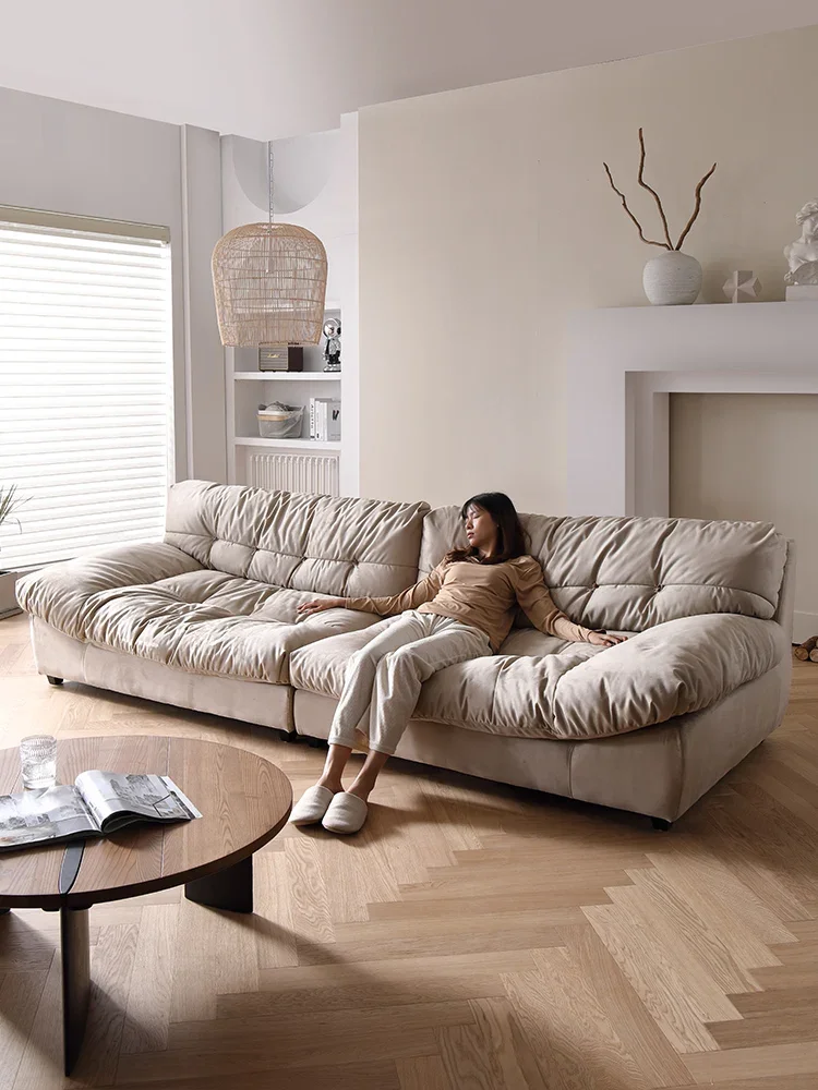 Современный минималистичный диван с тремя или четырьмя сиденьями, ультра глубокий и широкий тканевый диван