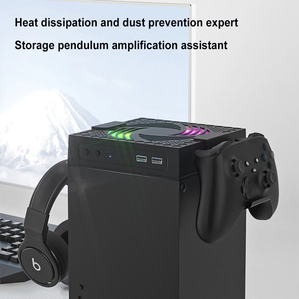 Игровая консоль с питанием от USB, охлаждающий вентилятор RGB для XBOX серии X, Вертикальный радиатор охлаждения, радиатор радиатора, игровые аксессуары