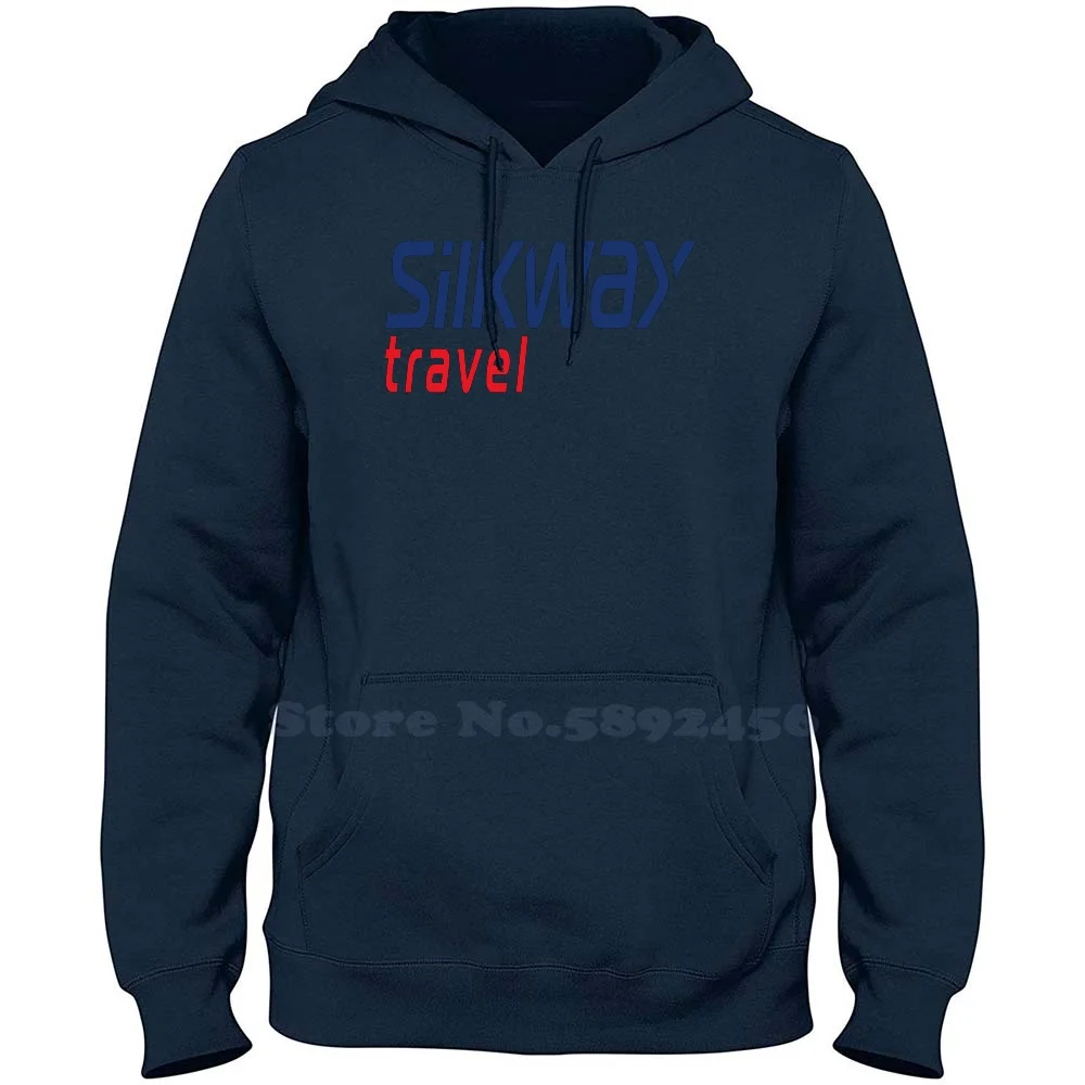 Логотип бренда SilkWay Travel 2023 Толстовка с капюшоном и рисунком высшего качества Толстовки с капюшоном